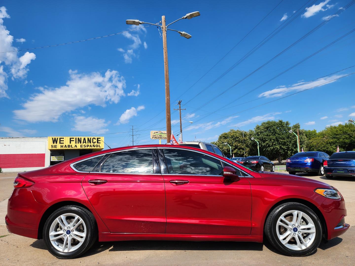 2018 RED Ford Fusion SE (3FA6P0HD2JR) with an 1.5L L4 DOHC 16V engine, 6A transmission, located at 2660 S.Garland Avenue, Garland, TX, 75041, (469) 298-3118, 32.885551, -96.655602 - Welcome to DallasAutos4Less, one of the Premier BUY HERE PAY HERE Dealers in the North Dallas Area. We specialize in financing to people with NO CREDIT or BAD CREDIT. We need proof of income, proof of residence, and a ID. Come buy your new car from us today!! This is a SUPER CLEAN 2018 FORD FUSIO - Photo#2